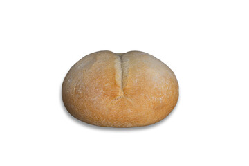 A fresh, homemade bun isolated on a white background. Clipping path.