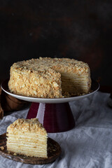 cake Napoleon puff pastry with butter cream