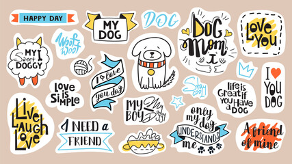 Big set of motivational phrases, quotes, and stickers. Cat's theme and sen number 1. Handwritten words for every design production.