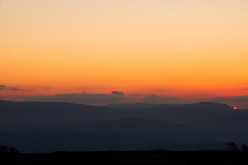 Obraz premium Amazing sunrise over the mountains Kopaonik in Serbia 