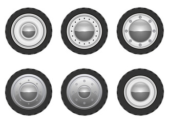 Retro car wheel vector design illustration isolated on white background