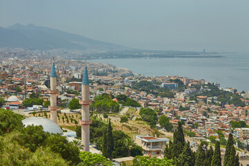 Panoramic Izmir view from Kadifekale Castle