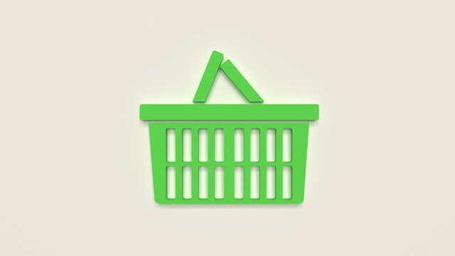 3d render volumetric grocery cart icon