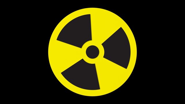 3d render volumetric radiation hazard sign