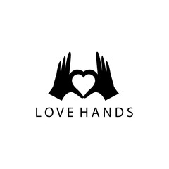 love logo illustration hand design black template vector