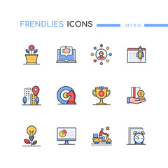 Office - modern line design style icons set