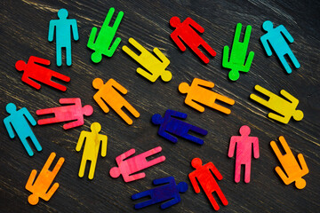 Colorful figures as background. Diversity and inclusion concept.
