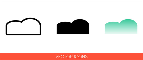 Weather symbol horizon or meadow or field sign icon of 3 types color, black and white, outline. Isolated vector sign symbol.