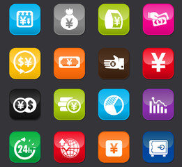 Currency exchange icons set