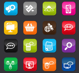 Data analytic and social network icons set