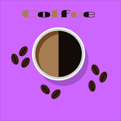 coffee cup and beans