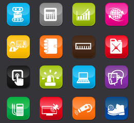 Faculty of mechanics icons set