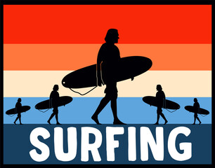 surfing Man silhouette Vector