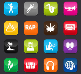 Rap Music icons set