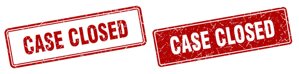 case closed stamp set. case closed square grunge sign