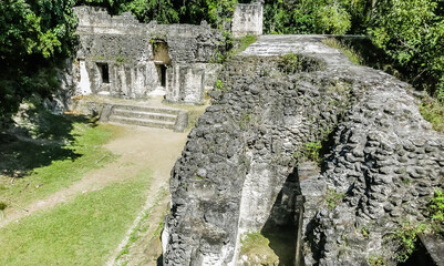 Famous ancient Mayan temples in Tikal National Park, Guatemala, Central America