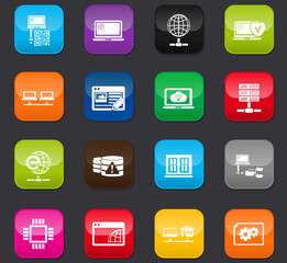 Internet, server, network icons set