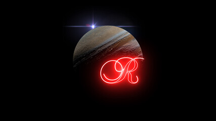 jupiter retrograde , t-shirt design, 3d illustration © SN