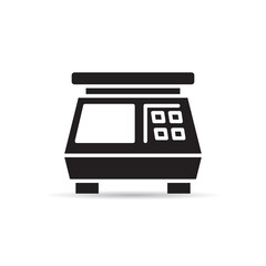 digital weight scale icon on white background vector 
