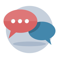 Speech buble, chat, mobile messenger or online support icon. Vector illustration isolated on white background