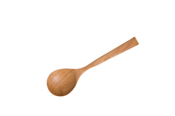 Rejection of plastic concept. Empty wooden Cutlery isolated on white background