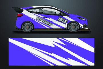 Fototapeta premium Car Decal Wrap Design Vector. Graphic abstract stripe racing background kit design