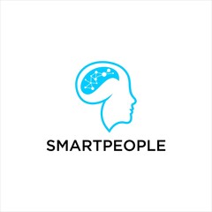 Creativity and Brainstorm Logo . Abstract Human Head Symbolizing Genius, Memory, and Innovation in a Modern Minimalist Design.