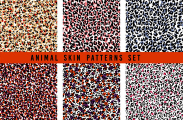 set of animal print vector patterns
