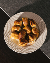 Peanut butter pastry rolls on plate