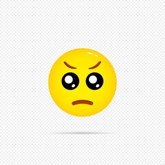 Fototapeta premium Angry emoji icon. Smiley, emoticon. Social media concept. Vector on isolated transparent background. EPS 10