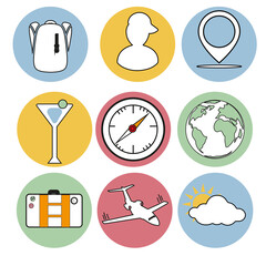 Icons for traveling