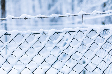 Symbolbild Neuschnee auf einem Zaun