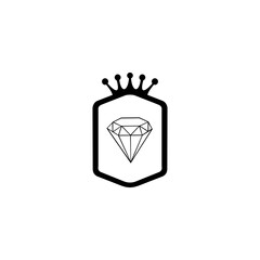diamond logo vector template. symbol for cosmetics and packaging, jewellery, hand crafted or beauty products