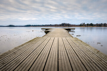Wooden dock for boats
