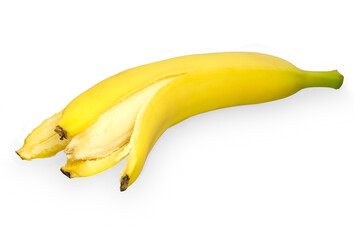 beautiful and tasty bananas on white background