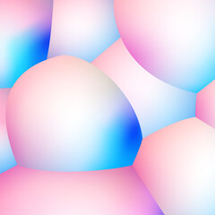 Abstract background with pearlescent soft bubbles balls