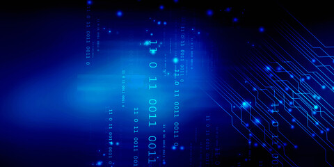 Obraz premium 2d illustration abstract digital binary data on computer screen
