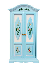 Vintage wardrobe in the style of Provence for children's room. isolated on a white background