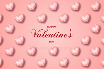 valentine's day background with pink paper background with love pattern.