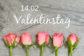 Fototapeta na wymiar 14. Februar-Rosen zum Valentinstag