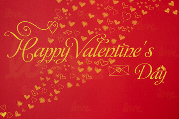 Fototapeta na wymiar Happy Valentine's day. Valentine's card with hearts. Greeting card.