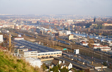 Panorama of Prague from Devin Hill