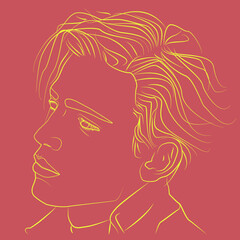 Line art portrait of a man