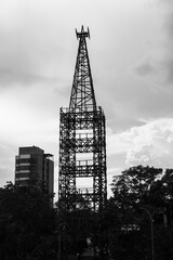 Obraz na płótnie Canvas Cable tower in black and white
