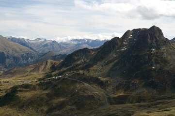 views from the top of the mountain in a sunny day, huesca, Spain