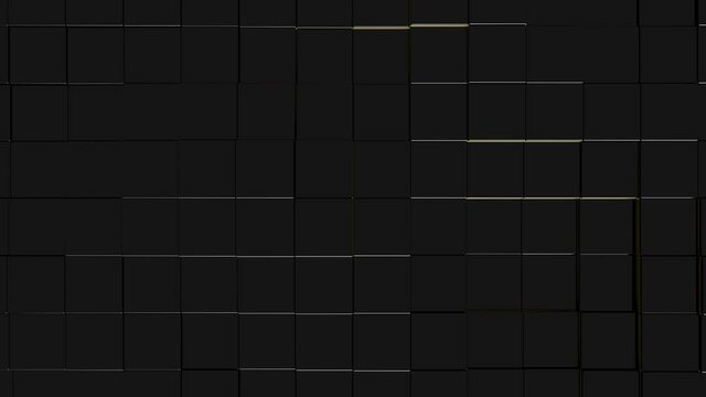 Abstract black cubes motion loop  background. Concept data technology. 