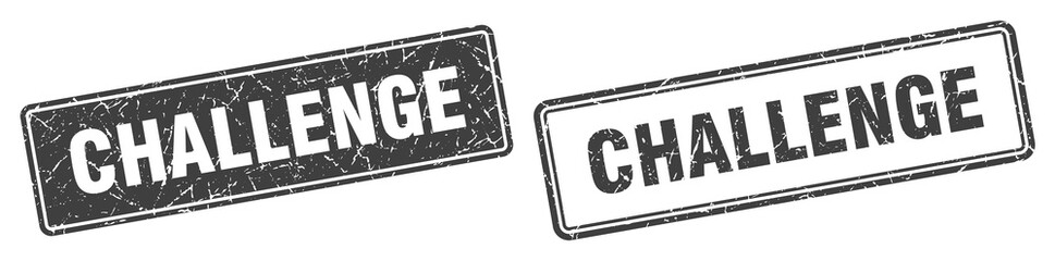 challenge stamp set. challenge square grunge sign