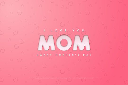 Happy Mother's Day. background with simple design on pink background.