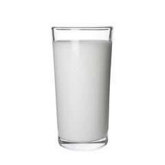 Glass of milk isolated on white. Fresh dairy product