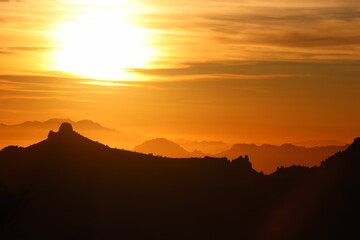 Golden sunset over Tucson Arizona from Mount Lemmon